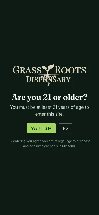 Mobile capture of the Grass Roots live website