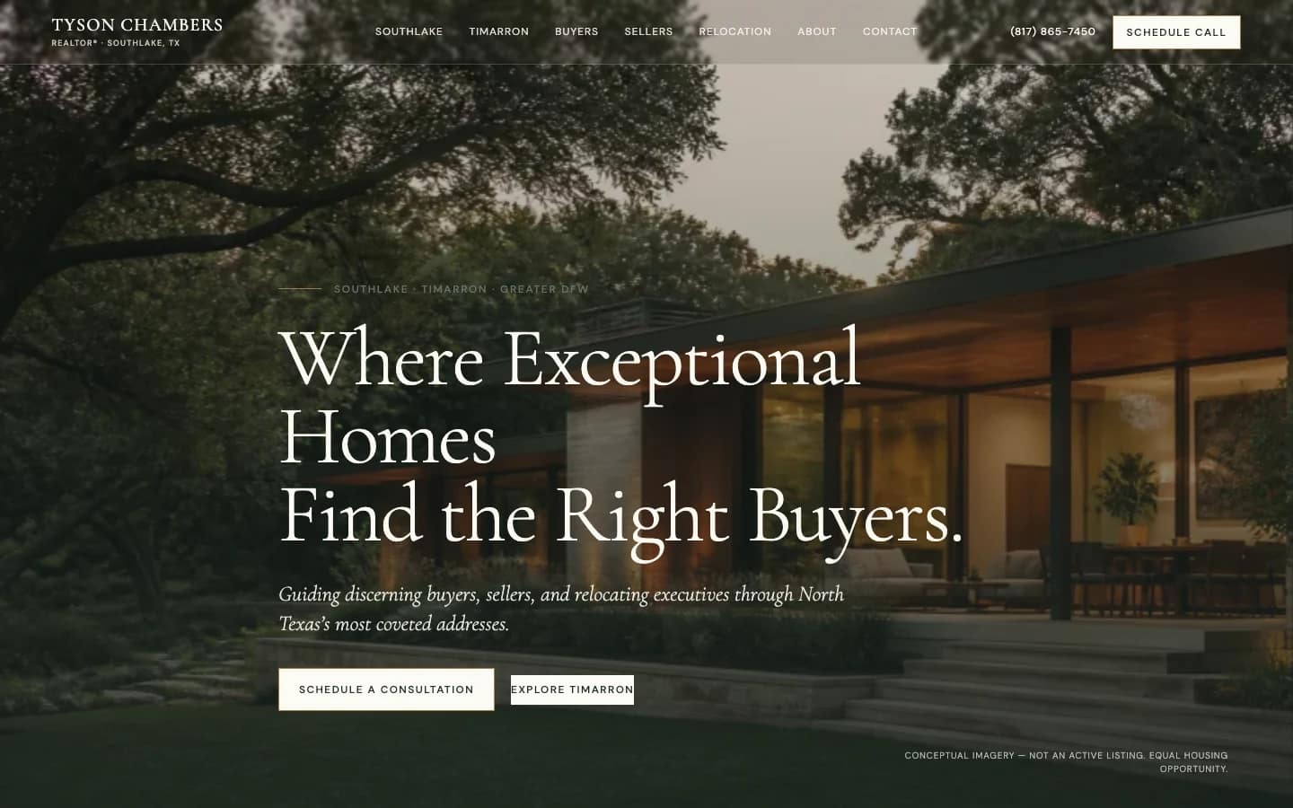 Desktop capture of the delivered Tyson Chambers website