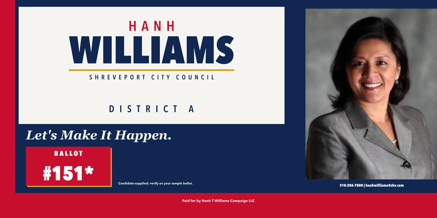 Hanh Williams campaign banner artwork